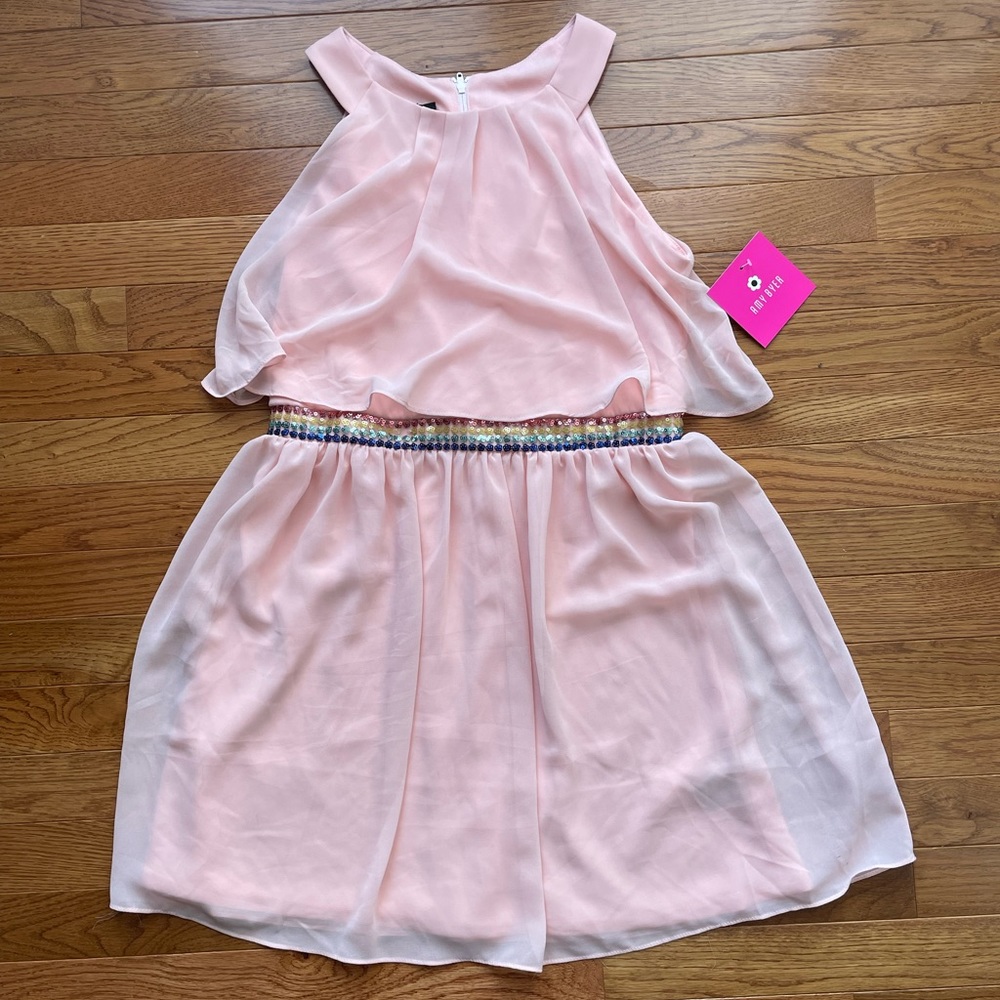 NEW! Girls Party Dress / Pink Sleeveless Chiffon (size 16) Easter Holiday Dress
